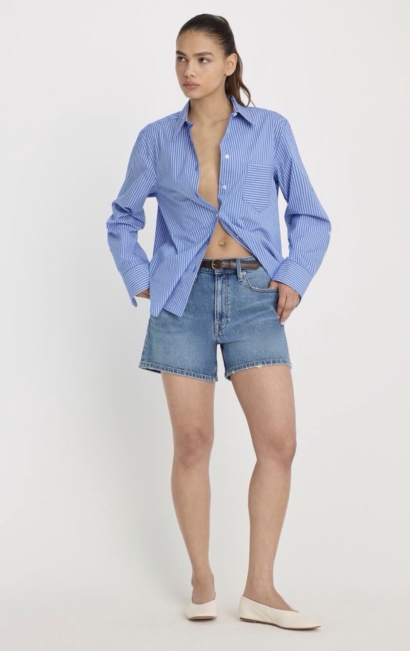 Good American Everyday Shorts Denim Indigo 6/28 NWT